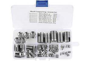 YOSOO HEALTH GEAR Stainless Steel Thread Insert, Self Tapping Thread Insert, Inner Thread Inserts to Improve Strength and Stability of Screws Connection and Repair the Damaged Thread