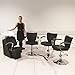 4 Piece Black Hair Salon Backwash Unit & Chrome Chair Furniture Set