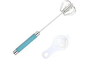 KLOP256 Halbautomatischer Schneebesen Handmixer RüHrer Schneebesen Mini Schneebesen Mixer Rotierender KüChenmaschinen MilchaufschäUmer Aus Edelstahl Zum Schneebesen Schlagen Und RüHren