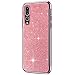 Price comparison product image Ysimee with Case Huawei P20 Pro,Soft Gel Silicone Flexible Bling Glitter Sparkle Crystal Clear Anti-Yellow Slim Thin Fit Case with Reinforced Plating Bumper Protective Cover Huawei P20 Pro,Rose Gold
