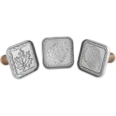 Nordic Ware Springerle Kurabiye Pulları, 3'l&uuml; Set, Ahşap Saplı