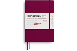 ‎LEUCHTTURM1917 LEUCHTTURM1917 372527 Wochenkalender Medium (A5) 2026, 12 Monate, Port Red, Deutsch