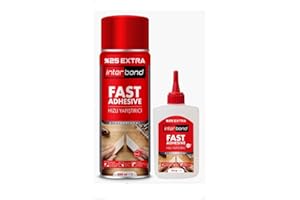 Interbond Adhésif Haute Vitesse Extra Forte 125g Transparent avec Activateur Spray 500ml - Colle Universelle pour Textile, Montage, Tissu et Céramique