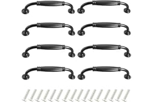 Dtoterul poignee de meuble cuisine noir 96mm 8 Pièces Poignée de Porte Poignee de Meuble Vintage Poignet de Porte Cuisine Alliage d'aluminium Poignee Meuble pour Porte,Espacement des trous de 96mm