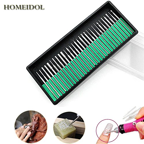 Fortag 30 tlg Diamanten- Schleifset Diamantschleifern Diamant Fräser Schleifstift Diamantfräser-Set Glasbohrersatz Diamantschleifer Fräser-Set Diamant-Schleifer Multifunktionswerkze für Dremel Proxxon Drill-Stich und Drehwerkzeug