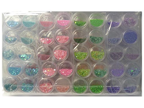 TRIXES 80 Stück gemischte Kosmetik und Make-Up Glitzer verschiedene Formen und Farben Glitter - 2