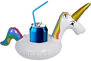 Folat B.V.- Portavasos Inflable Flotante de Unicornio, Color Blanco, Multicolor, Costumes (DS-46202)