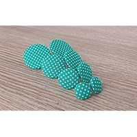 Stoffohrstecker - türkis weiß Punkte gepunktet - 1 Paar - Ohrringe Stoff - Stoffohrringe - Stoffohrring - Motley Bees