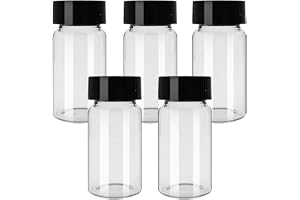 haituoyizhan 5 genomskinliga glasflaskor med skruvlock med skruvlock på 3 ml, 5 ml, 10 ml, 15 ml, 20 ml, 30 ml, 40 ml, 50 ml