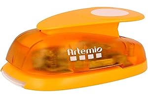 Artemio Perforadora de Palanca de 3,5 cm, círculo de 3,33 cm, Color Naranja