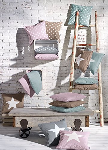 miaVILLA Kissenhülle Pastell Star Kissenbezug Stern Baumwolle Grau 40 x 40 - 7