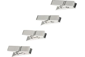 H.BAUER JUN. kleine versilberte Mini Serviettenklammern - 4 teiliges Set - Tisch-Dekoklammern für besondere Anlässe