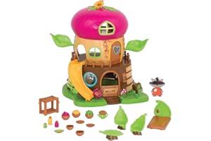 BATTAT Li'l Woodzeez WZ69121C1Z - Set di 19 giocattoli con casetta sull'albero, personaggio e accessori, case in miniatura e set da gioco per bambini dai 3 anni in su, multicolore