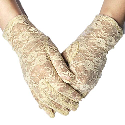 Femmes Floral Dentelle Gants Vintage Poignet Longueur Gants Courts Gants élégants pour Dames Mariage De Mariée par TheBigThumb