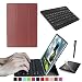 Produktbild Pixnor Tablet PC Case Cover Stand für Apple iPad Pro 12,9" Zoll + 9,7" Zoll Bluetooth Tastatur + Displayschutzfolie + Stylus Stift (braun)