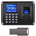 Diseleri Employee Time Clock, Clocking in Machines for Small Business, Fingerprint Punch Card Machine with 2.4 TFT LCD Screen Fingerprint Password, Checking-in Recorder for Business with 8G U-Disk