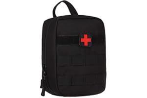 Selighting Mini Médico Bolsa Pequeña Primeros Auxilios, Táctica, Compacta, Botiquín MOLLE Pouch de Emergencia Vacío, Impermeable, negro