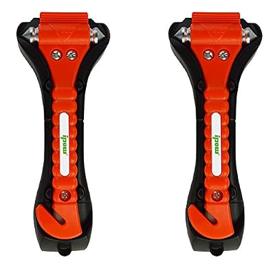 ipow Marteaux de secours avec Brise-Vitre et Coupe-Ceinture pour Voiture - 2 pièces