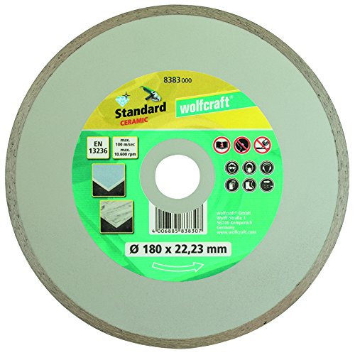 Wolfcraft 8383000 Diamant-Trennscheibe, mit geschlossenem Rand Ø 180 x 22,2
