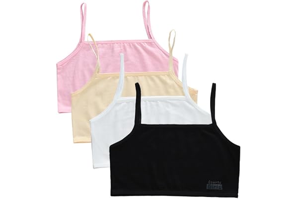 4 st bomulls-bh för flickor bygellös behå för flickor BH underkläder byrå flicka solid sport-bh kort topp bandage topp underkläder 8–12 år, Typ 1, 8E