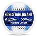 Produktbild Edelstahldraht V2A - Ø 0,20 mm 50 Meter (0,12 EUR/m) Edelstahl Draht Heizdraht Schneidedraht Wickeldraht S304 AWG32 0,2