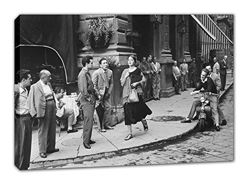 CHICA AMERICANA EN ITALIA 1951 LIENZO FOTO VINTAGE TAMAÑO 50X75CM. Im
