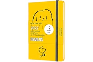 Moleskine, Agenda Settimanale 2022, Edizione Limitata Woodstock Peanuts, 12 Mesi, Weekly Planner e Notebook, Copertina Rigida, Formato Pocket 9 x 14 cm, Colore Giallo, 144 Pagine