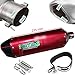 Allextreme 370Mm Motorcycle Exhaust Muffler Triangle Pipe Stainless Steel Silencer System With Db Killer Modified Scooter Diameter 38-51Mm - Red RS.2750.00