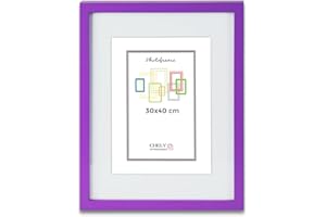 CHELY INTERMARKET Marco con paspartu 30x40cm (Int 21x30cm) Morado MOD 351 cuadro ideal para fotos