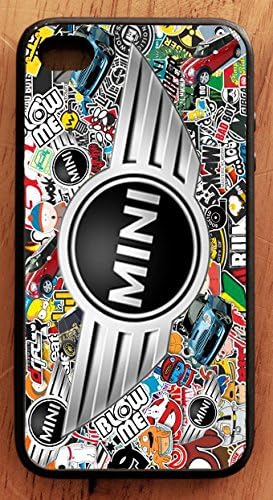 MINI COOPER BADGE STICKER BOMB PHONE CASE FITS IPHONE 5 - 5S FREE P&amp;P (BLACK CASE)