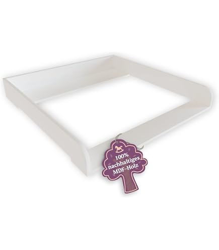 Table à Langer Kimi XXL - Compatible Hemnes - 108x80x10 Cm - Bois MDF Blanc - Avec Compartiment