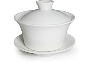 Liang baobao Tradycyjny zestaw do herbaty Gaiwan z pokrywką i spodkiem, klasyczny biały kubek do herbaty, porcelanowe filiżanki 200 ml