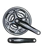 Shimano Altus 8 Speed Bike Crank Square Tapered 48/38/28 Chainset & Chainguard in Black