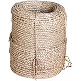 Natur Sisal Leine Seil Sisalseil auch für kratzbaumseil Kratzbaum Katzenbaum Naturprodukt Hanf Jute Tau Seil Tauziehen Absperr seil (50 Meter Ø 6 mm) Beige …
