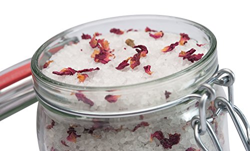Deluxe Natur Badesalz Rosen Blütenmeer, feinstes mineralisches Steinsalz für seidig weiche Haut (700g) - 4