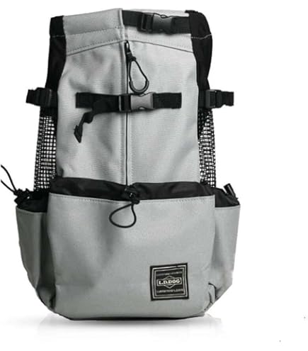 1-25KG Hondendraagtas met trekkoord Hoofd Naar Buiten Ontwerp, geventileerde huisdierrugzak voor kleine tot middelgrote honden dagelijkse puppydrager voor wandelen Buiten Veiligheid/Comfortabel