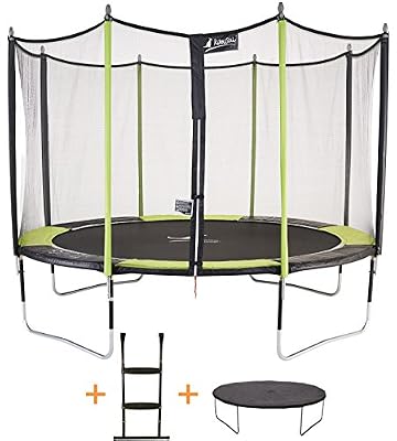 Kangui - Trampoline de Jardin 365 cm + Filet de sécurité + échelle + bâche de Protection JUMPI Pop 360