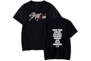 ENJOYYOURLIFE Stray Kids T-Shirt StrayKids Bang Chan Chanbin Hyunjin Han Felix Seungmin Unisexe T-Shirts Unisexe Looser Shirts D'été en Coton à Manches Courtes Chemiser