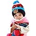 Wawoo®Baby Boys/Girls Winter Beanie Cap Childrens Warm Wool Knitting Hem Lined Fur Pom Pom Hat+ Scarf+ Mittens 3 in 1 Set for Kids 8-12M/1-2T/2-4T/4-8T