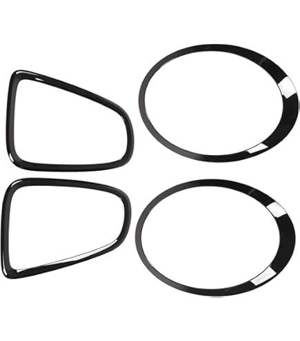 Akozon Koplamp Cover Versieringen, 4 Stuks Gloss Black Koplamp
