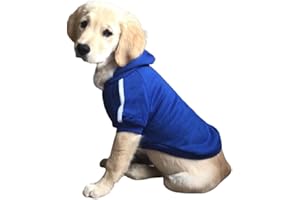 Ducomi Felpa Cappuccio Cane 100% Cotone – Cappotto Cane Taglia Piccola, Media e Grande, da Chihuahua, Bulldog Francese a Labrador, Pitbull, e Amstaff, Comodo Pullover Cani (Blu, 4XL)