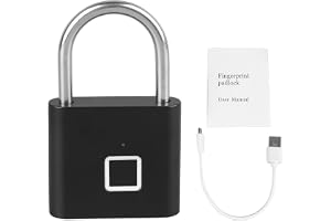 Smart Bluetooth-hänglås med Fingeravtryck - USB-uppladdningsbart Nyckellöst Vattentätt Biometriskt Elektroniskt Lås med Flera Upplåsningsalternativ och Nödupplåsningsdesign, TUYA