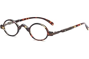 VEVESMUNDO Okulary do czytania dla mężczyzn i kobiet, retro, okrągłe, klasyczne, pełne obramowanie, okulary do pracy w stylu vintage, przezroczyste, pomoc w czytaniu, okulary korekcyjne
