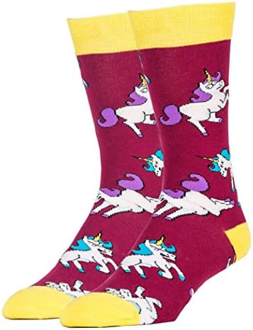 Oooh Yeah Men's Luxury Combed Cotton Crew Socks - Unicorn War