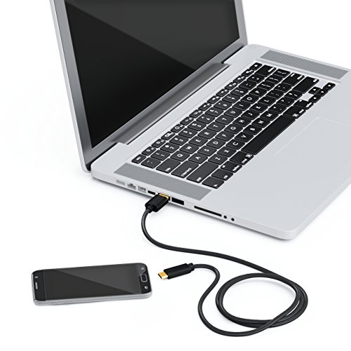 deleyCON 2m USB Kabel / Stecker Typ 3.1 / C auf A / USB 2.0 Speed / Ladekabel Datenkabel / für z.B. Smartphone / PC / Notebook / Ladegerät – Schwarz - 6