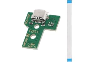 FPC JDS-030 | JDM-030 Micro USB Power Charger Port PCB Module & 12 Pin Flex Ribbon, Compatible with Sony Playstation 4 (PS4) controllers