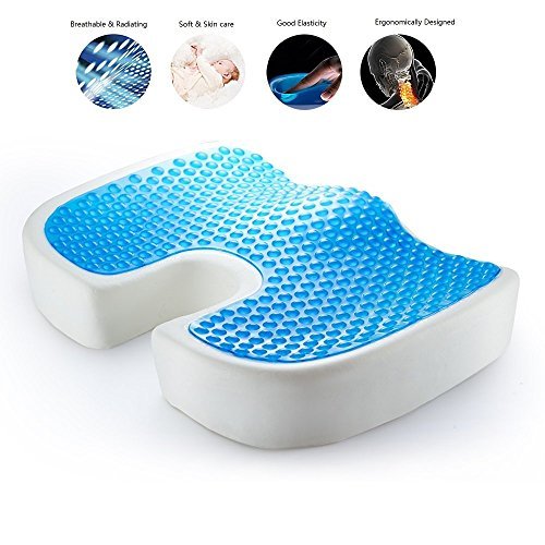 EPMIC Memory-Schaum Orthopädisches Sitzkissen, U-förmiges Design mit Innovativer Gel-Beschichtung und Anti-Rutsch Bezug, tragbarer Ergonomischer Stuhlsitz für Haus- und Büro, Couch, Autositz, Rollstuhl, Stadion Sowie Reisen - 4