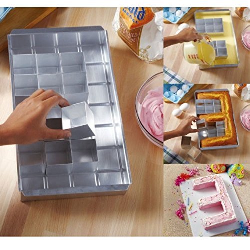 Anokay Aluminium Backformen / Kuchenform verstellbar Antihaft für Groß Buchstaben Alphabet Zahlen DIY Backen Formen Set Ausstechformen Hochzeit Geburtstag Taufe - 9
