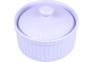 Luxshiny Bol De Cuisson En Céramique Tasse De Gelée De Pudding De Ramequin De Porcelaine Tasse De Cuisson De Dessert Pour La Cuisine À La Maison (Violet)