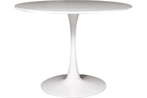 Dmora Tavolo rotondo, Tavolino per sala da pranzo, cm 100x100h75, colore Bianco